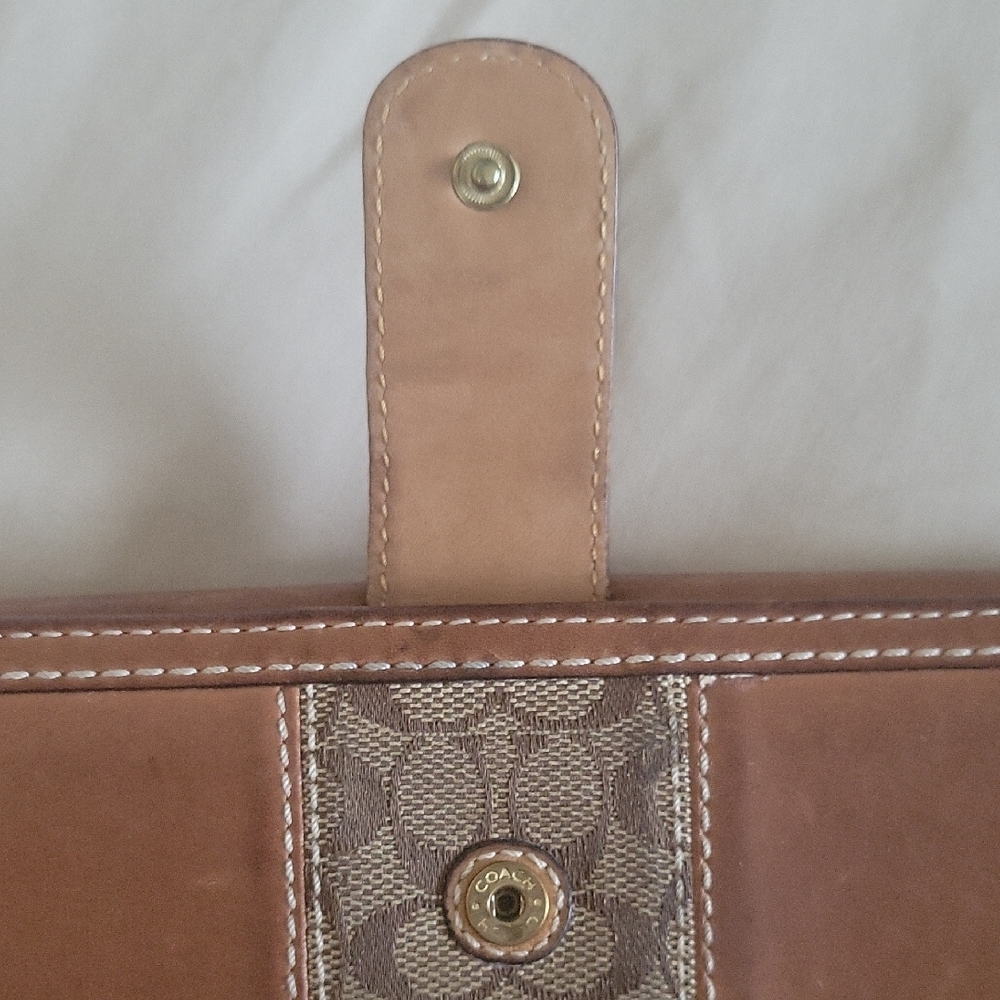 Coach Brown Wallet with Gold Accent - Picture 7 of 8